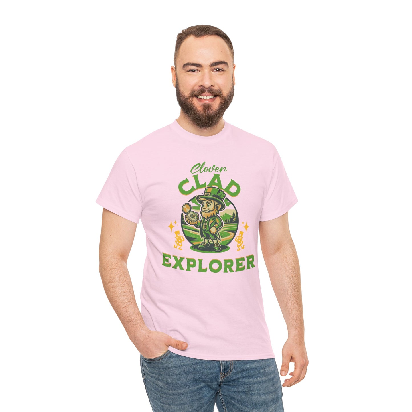 Clover Clad Explorer (Gildan · 5000) Unisex Heavy Cotton Tee