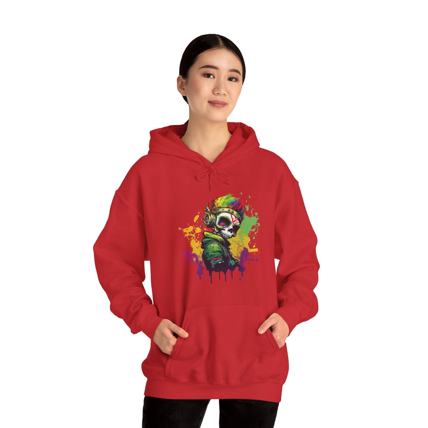 A Colorful Animated Skelly for Adults 1 Unisex Heavy Blend™ Hooded Sweatshirt