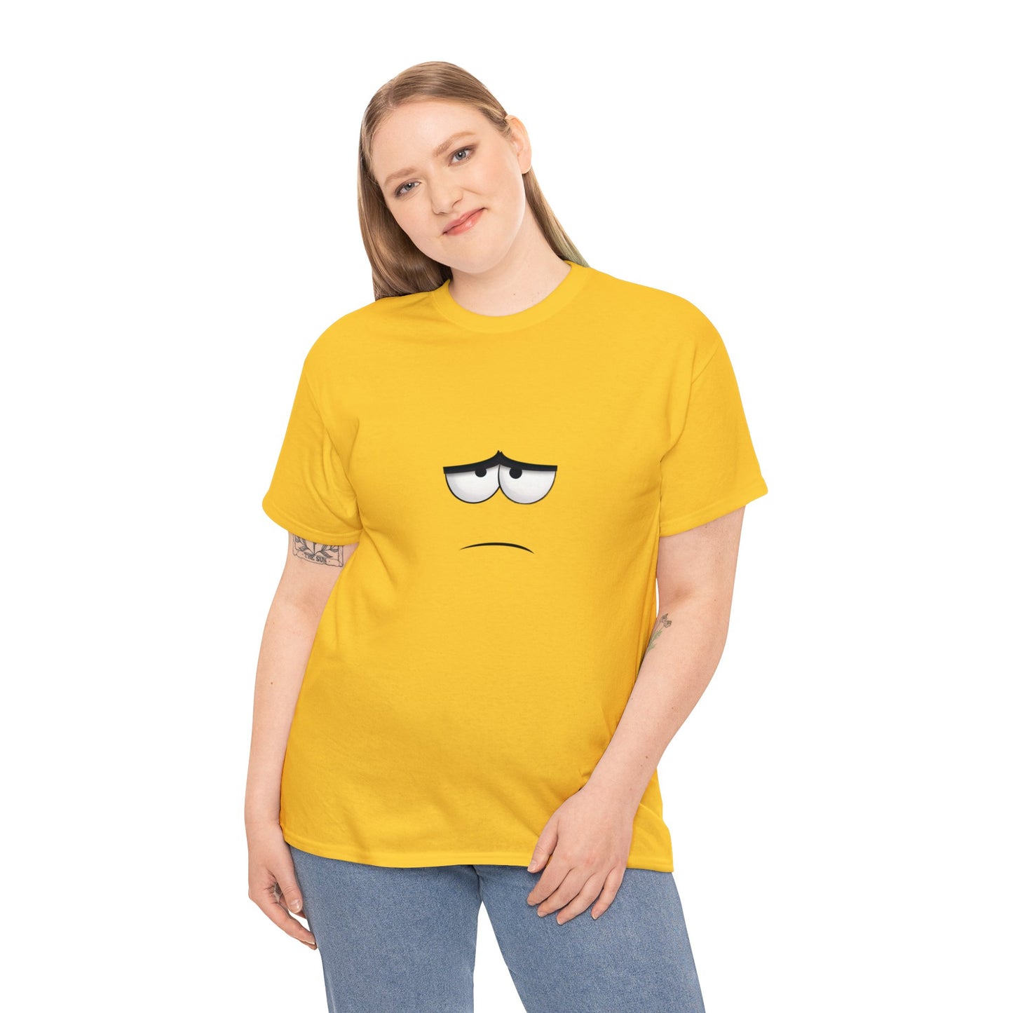 Unhappy Face 1 Unisex Heavy Cotton Tee