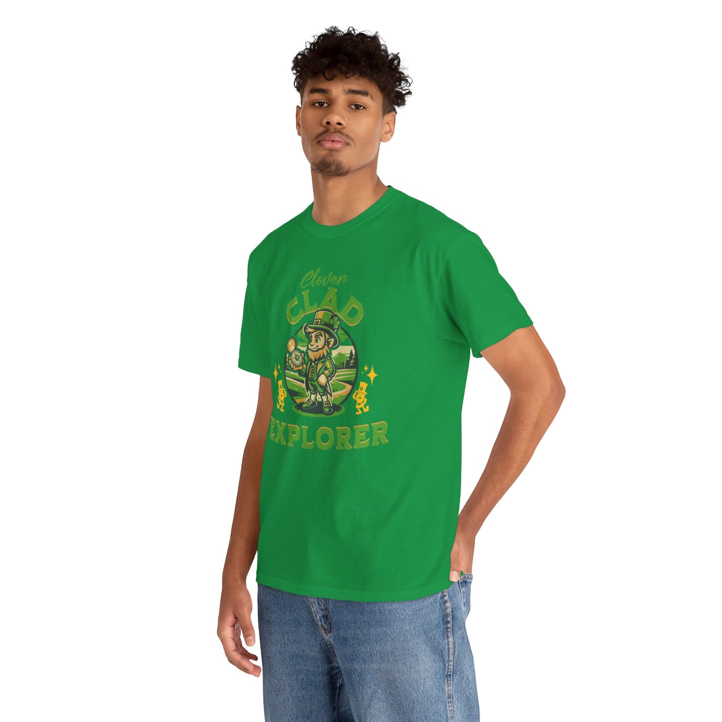 Clover Clad Explorer (Gildan · 5000) Unisex Heavy Cotton Tee