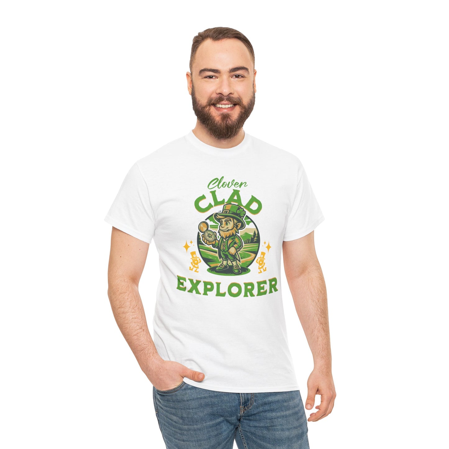 Clover Clad Explorer (Gildan · 5000) Unisex Heavy Cotton Tee