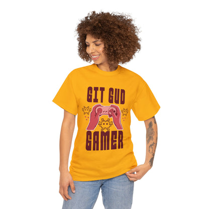 Retro GIT GUD Gamer for Adults (Gildan · 5000) Unisex Heavy Cotton Tee