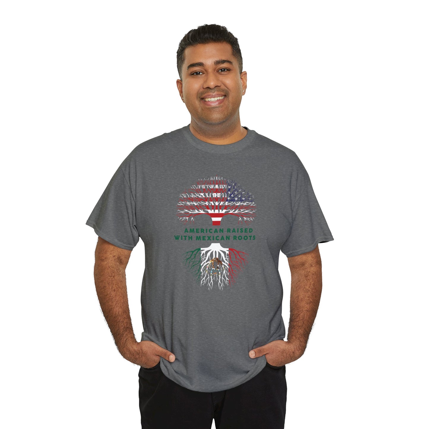 American Raised with Mexican Roots 1 (Gildan · 5000) Unisex Heavy Cotton Tee