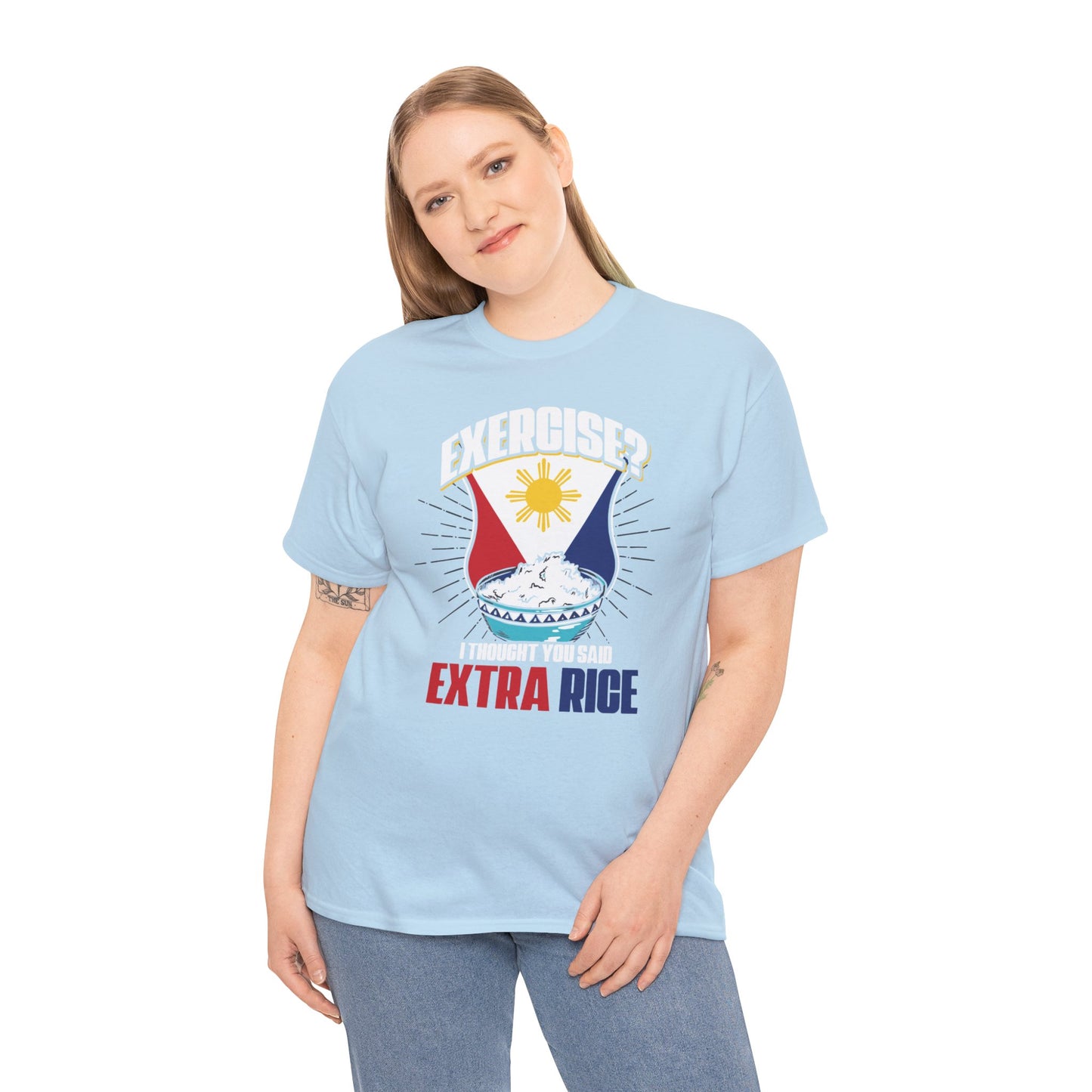 Exercise?  I thought you said extra rice. (Gildan · 5000) Unisex Heavy Cotton Tee