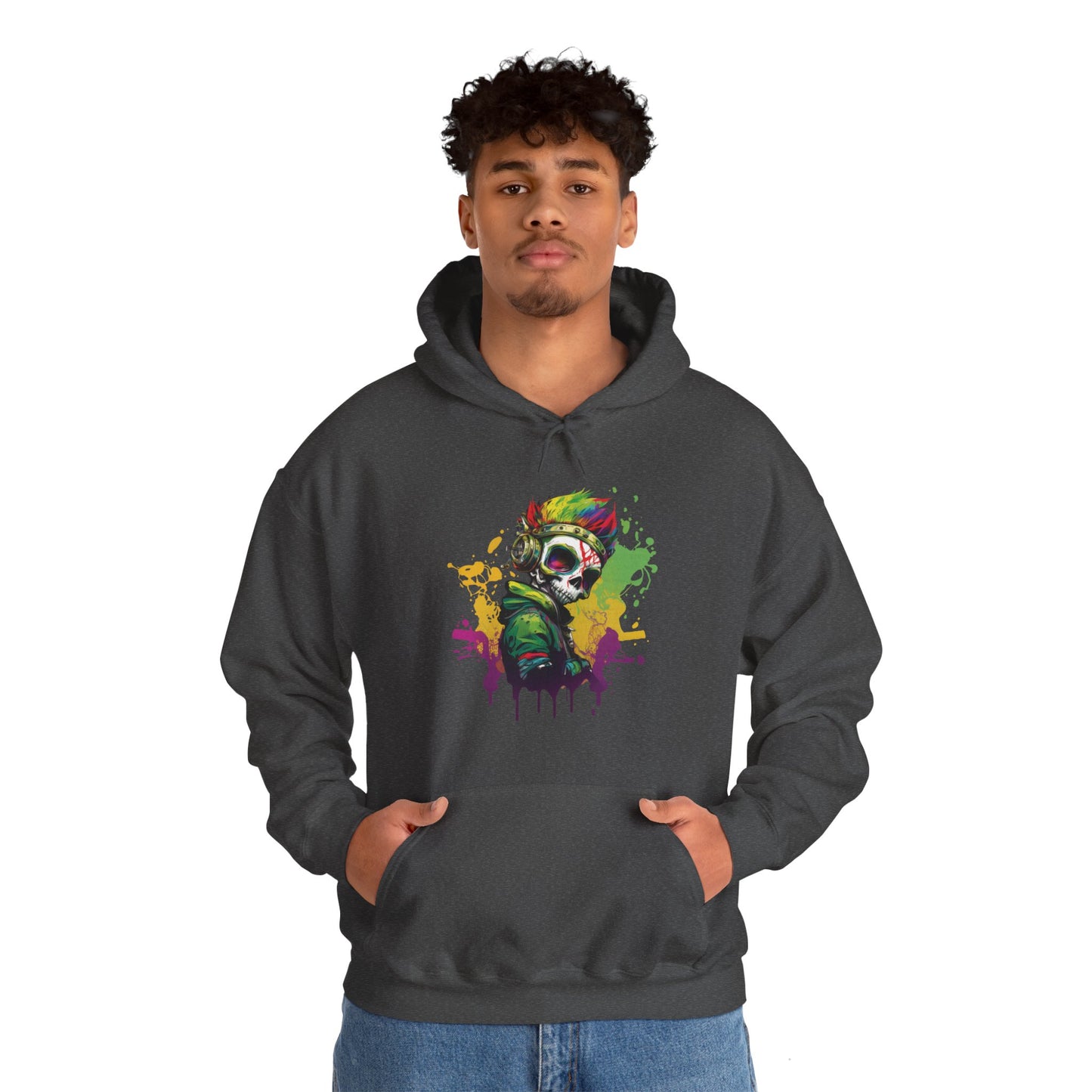 A Colorful Animated Skelly for Adults 1 Unisex Heavy Blend™ Hooded Sweatshirt