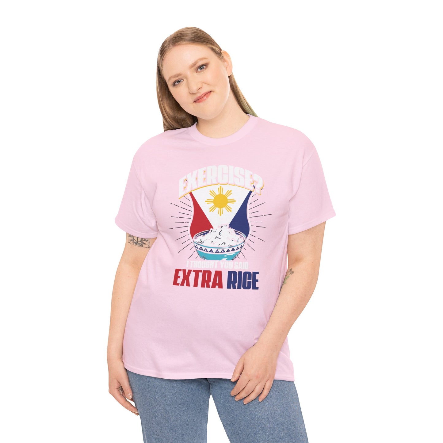 Exercise?  I thought you said extra rice. (Gildan · 5000) Unisex Heavy Cotton Tee