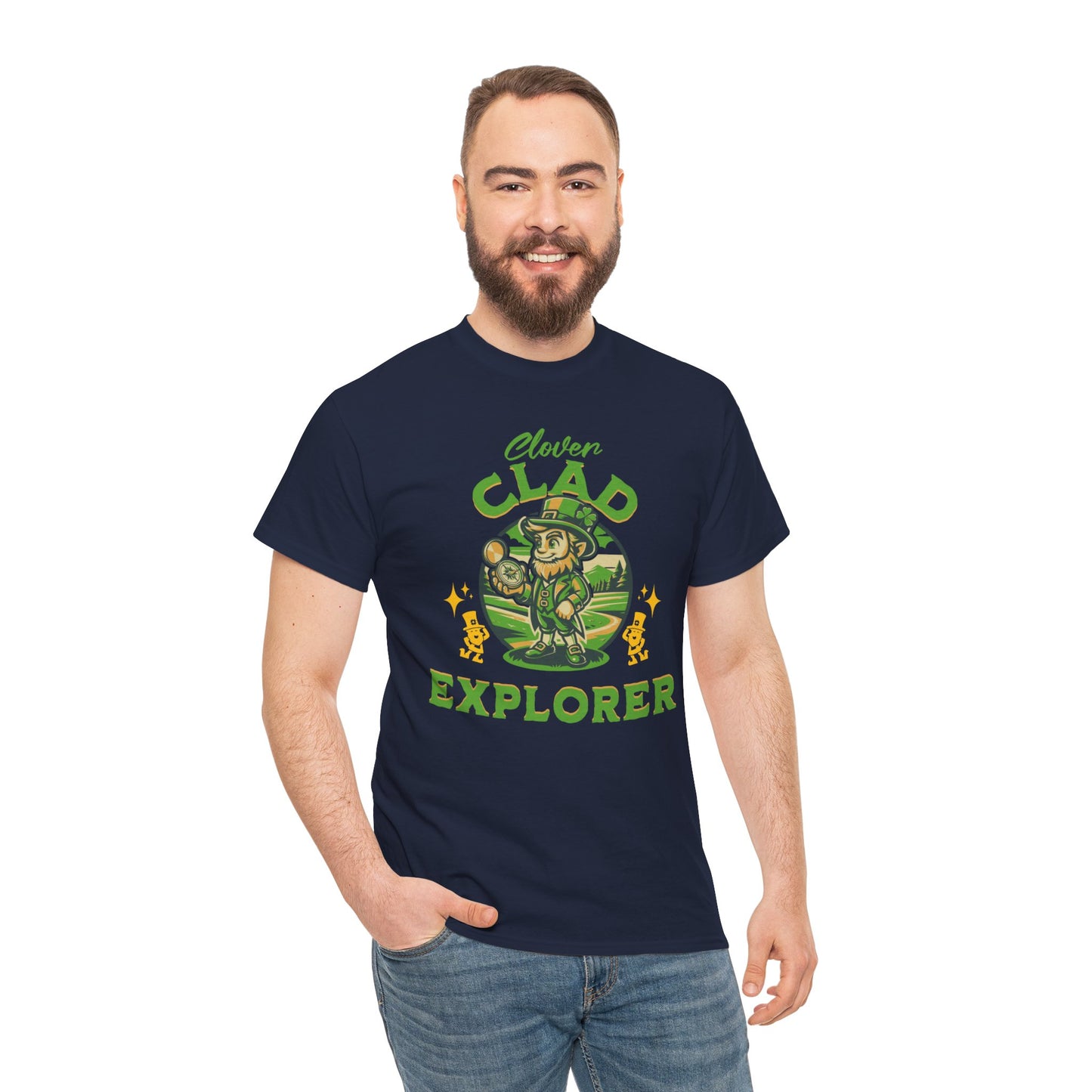 Clover Clad Explorer (Gildan · 5000) Unisex Heavy Cotton Tee