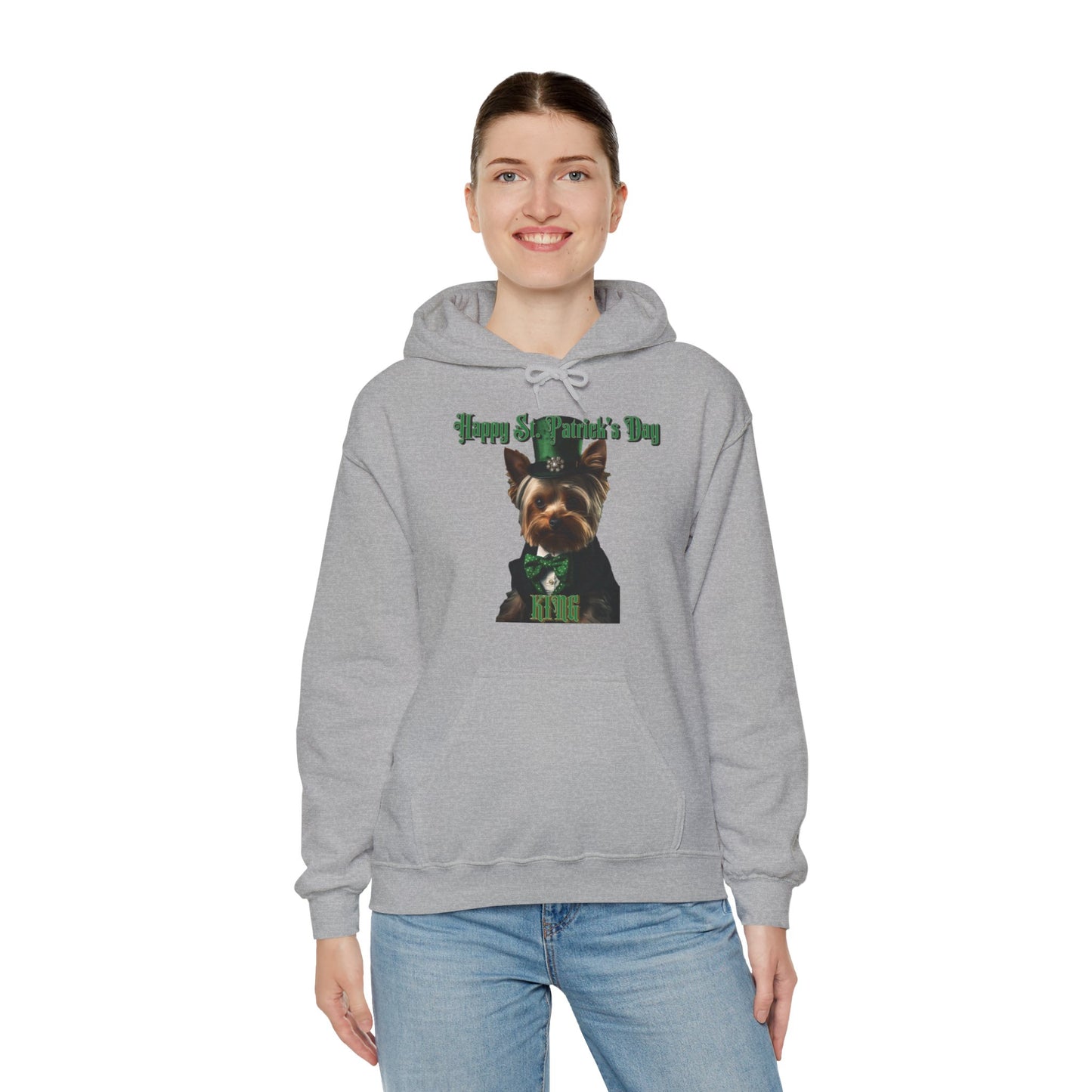 St. Patrick's Day Yorkie 1 for Adults Unisex Heavy Blend™ Hooded Sweatshirt