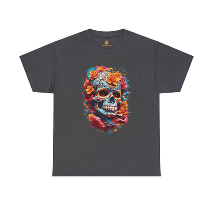 Skeleton with flowers (Gildan · 5000) Unisex Heavy Cotton Tee