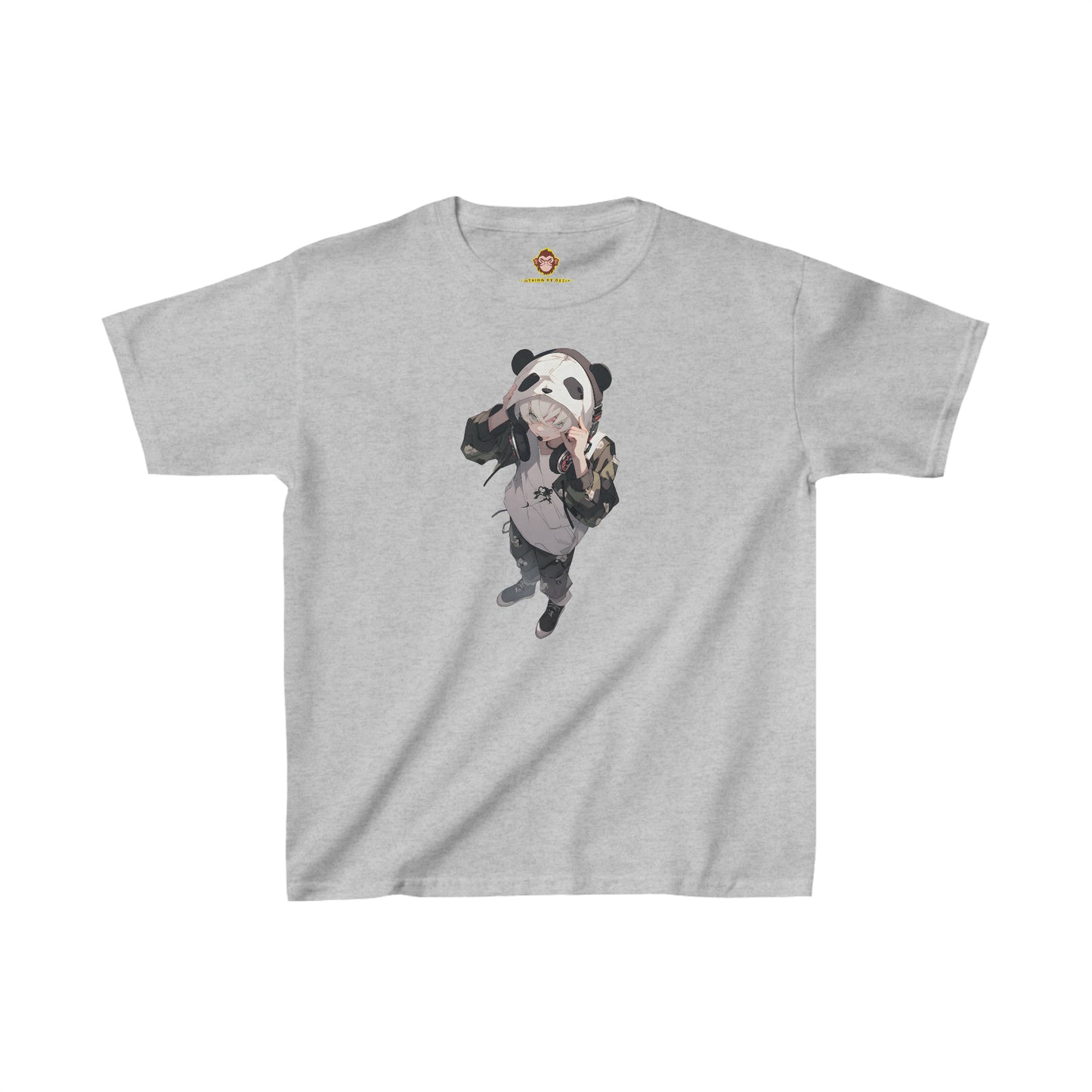 Boy with Panda Hoodie (Gildan · 5000B) Kids Heavy Cotton™ Tee