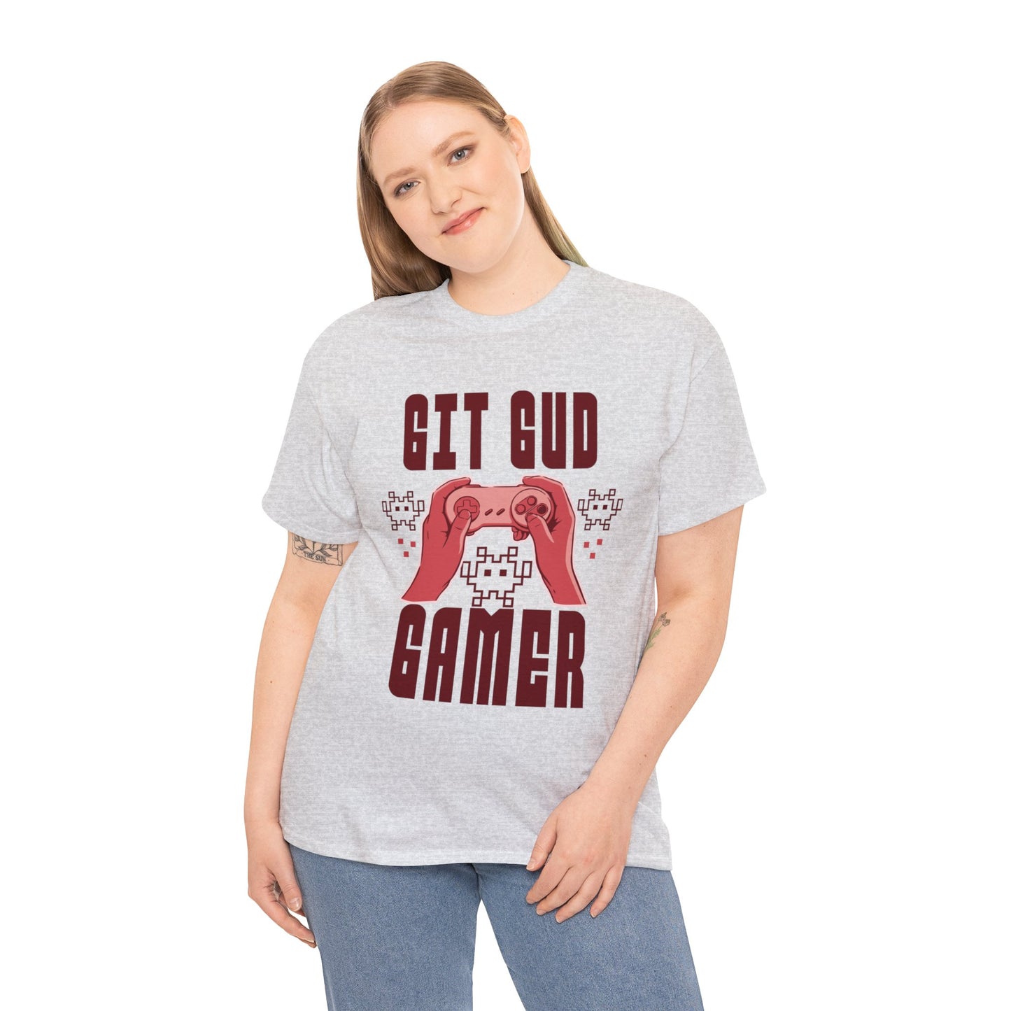 Retro GIT GUD Gamer for Adults (Gildan · 5000) Unisex Heavy Cotton Tee