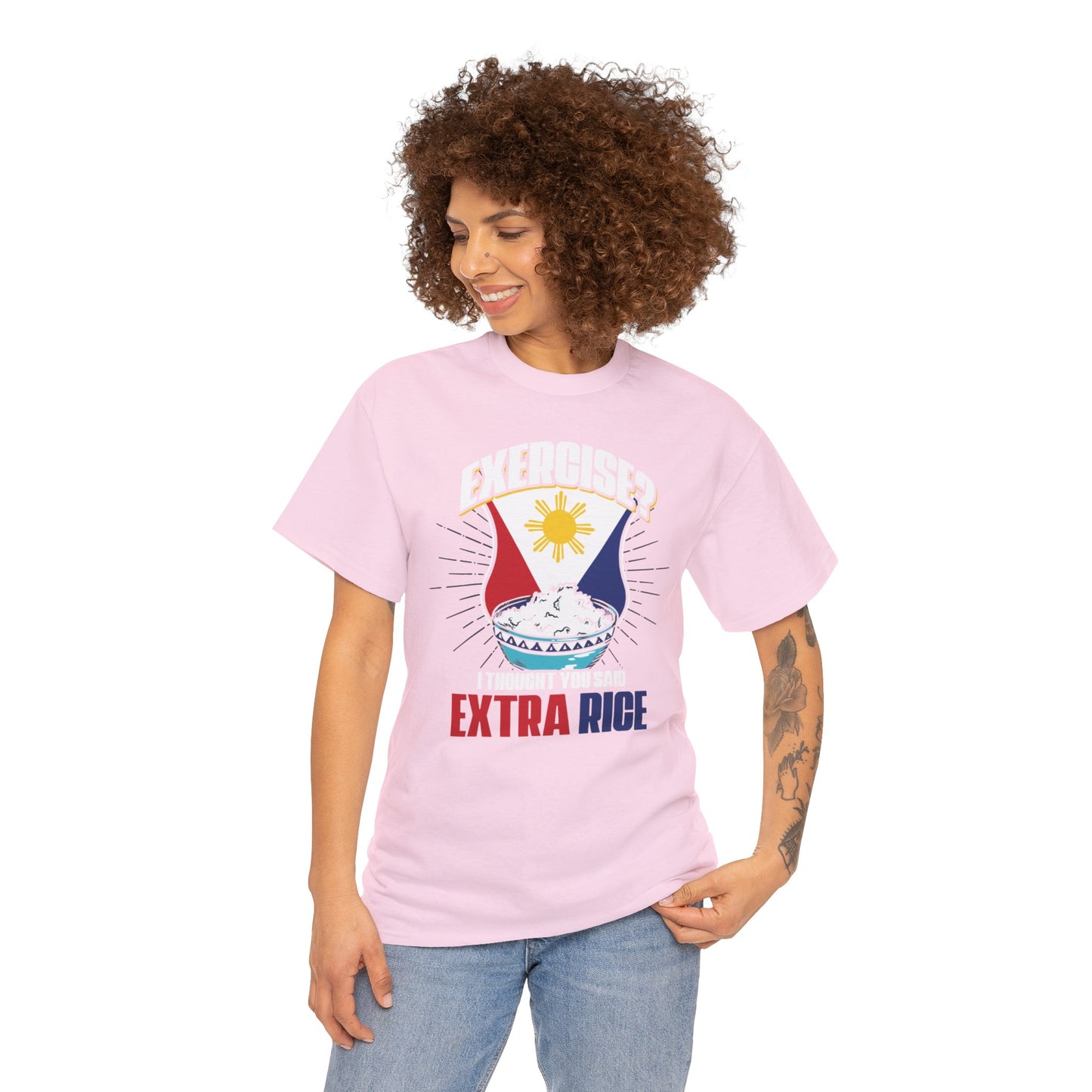 Exercise?  I thought you said extra rice. (Gildan · 5000) Unisex Heavy Cotton Tee