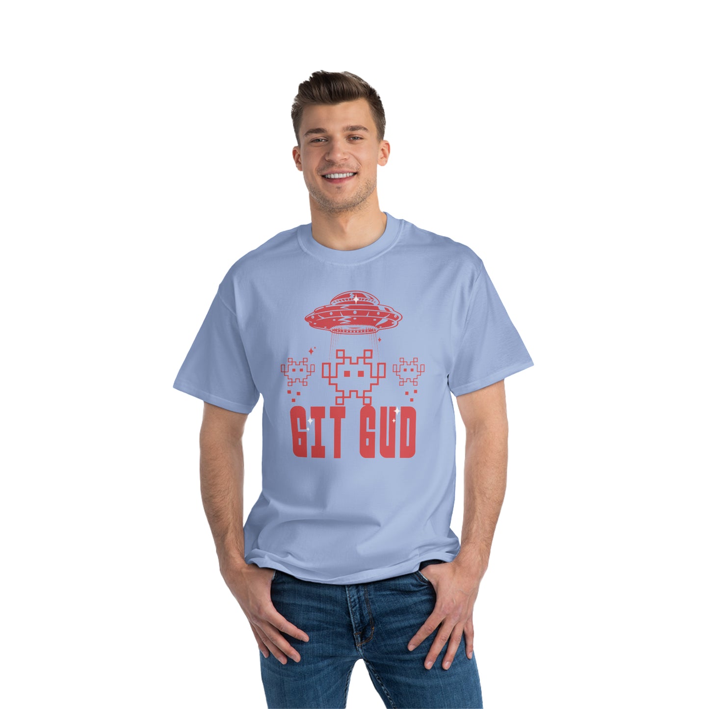 Retro GIT GUD Invaders for Adults 6 Beefy-T® Short-Sleeve T-Shirt