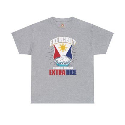 Exercise?  I thought you said extra rice. (Gildan · 5000) Unisex Heavy Cotton Tee