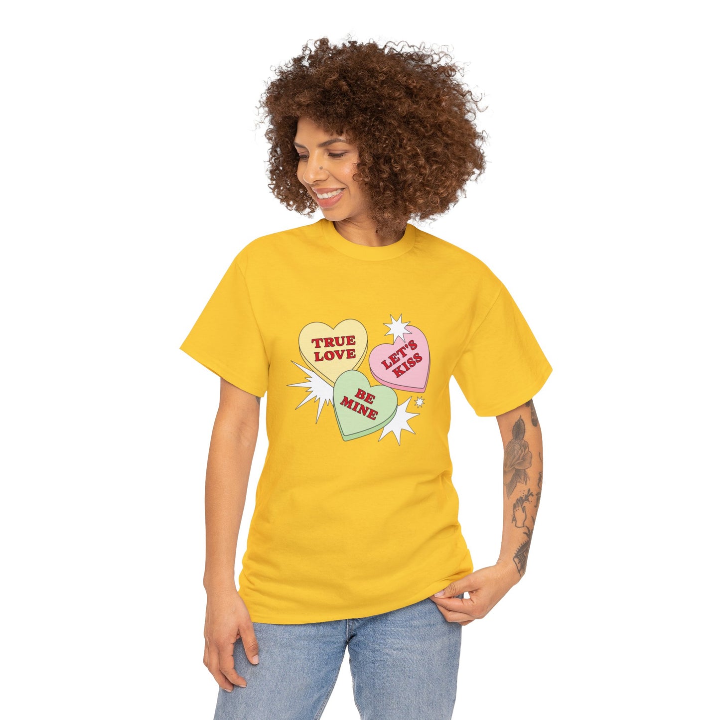 Candy Hearts (Gildan · 5000) Unisex Heavy Cotton Tee