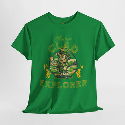 Clover Clad Explorer (Gildan · 5000) Unisex Heavy Cotton Tee