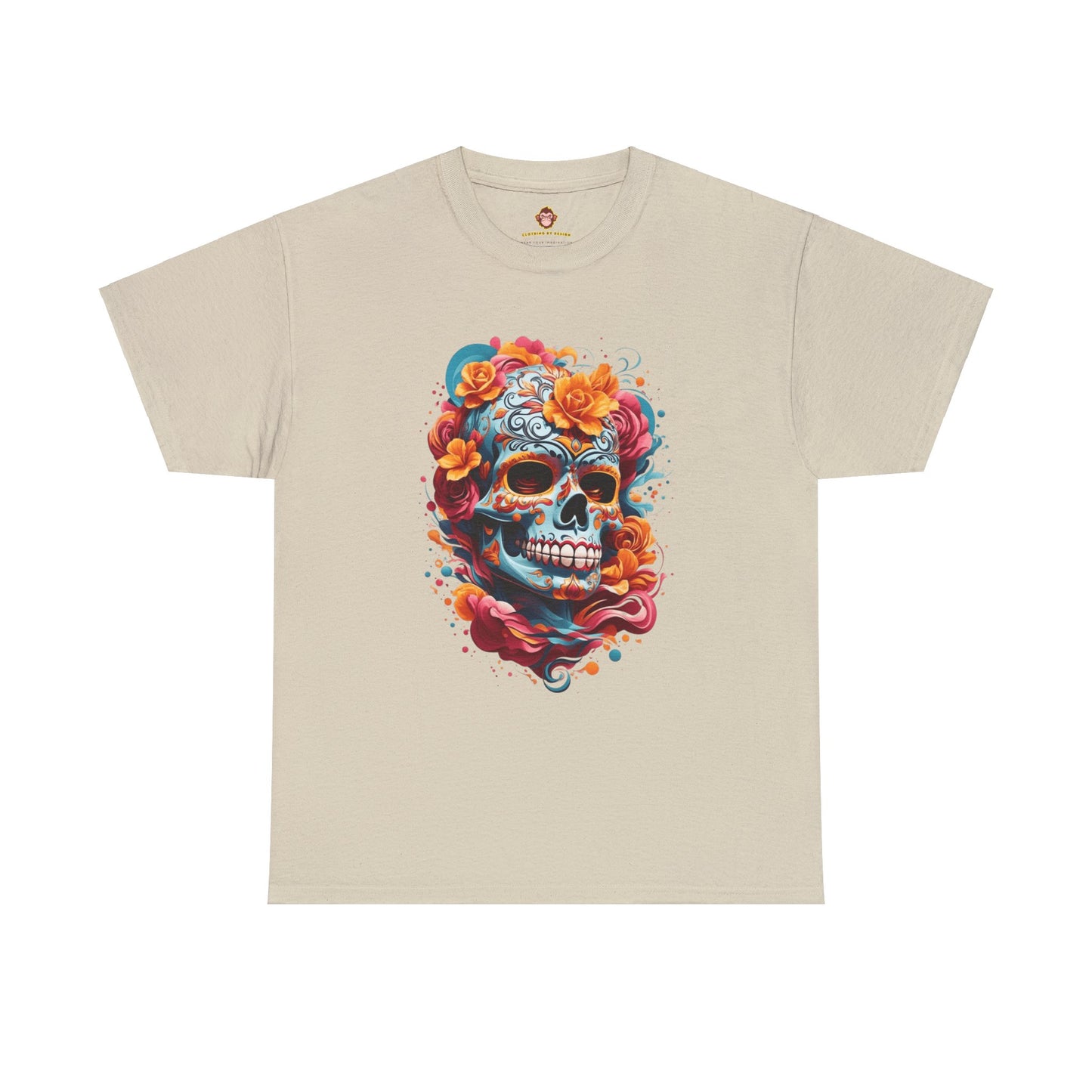 Skeleton with flowers (Gildan · 5000) Unisex Heavy Cotton Tee