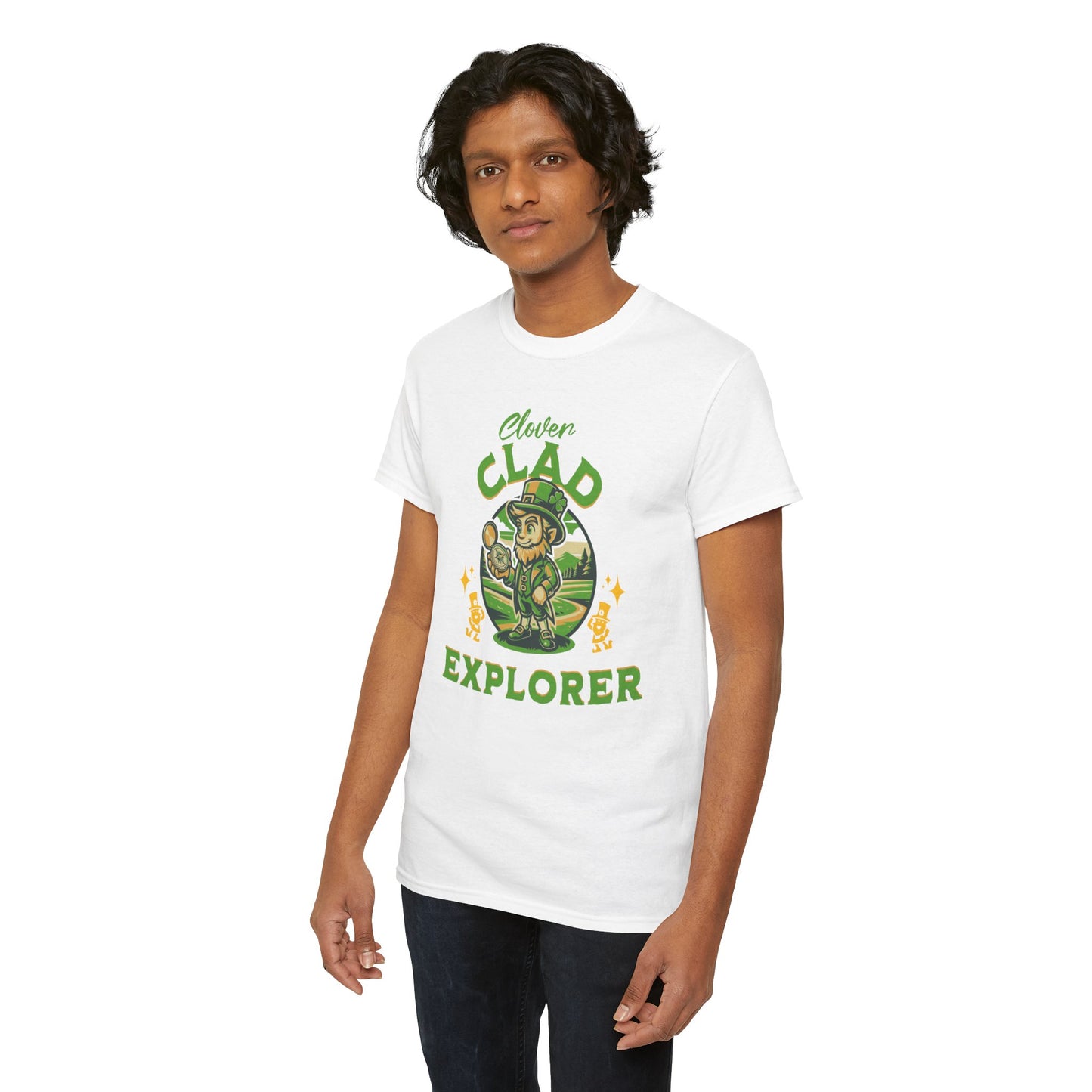 Clover Clad Explorer (Gildan · 5000) Unisex Heavy Cotton Tee