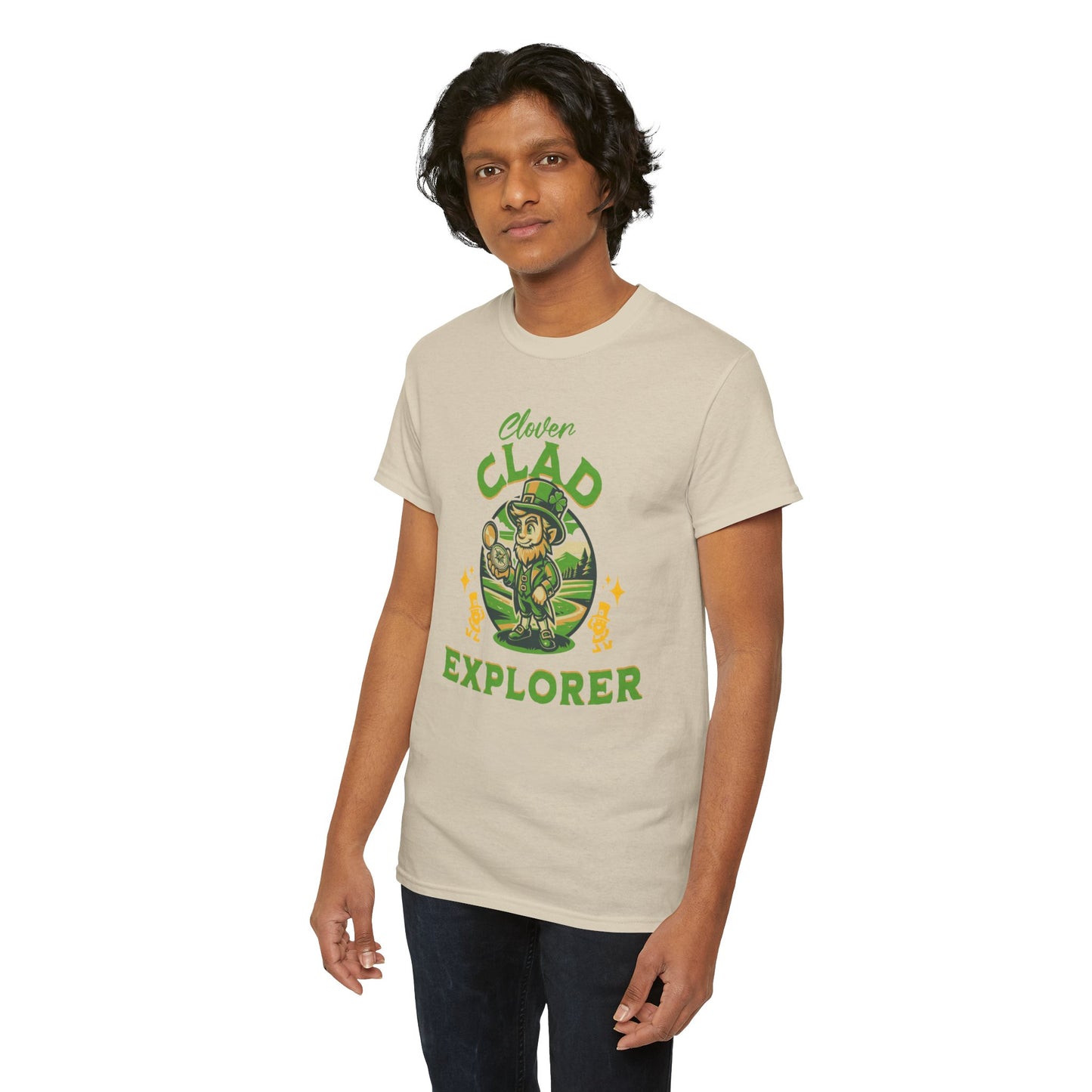 Clover Clad Explorer (Gildan · 5000) Unisex Heavy Cotton Tee