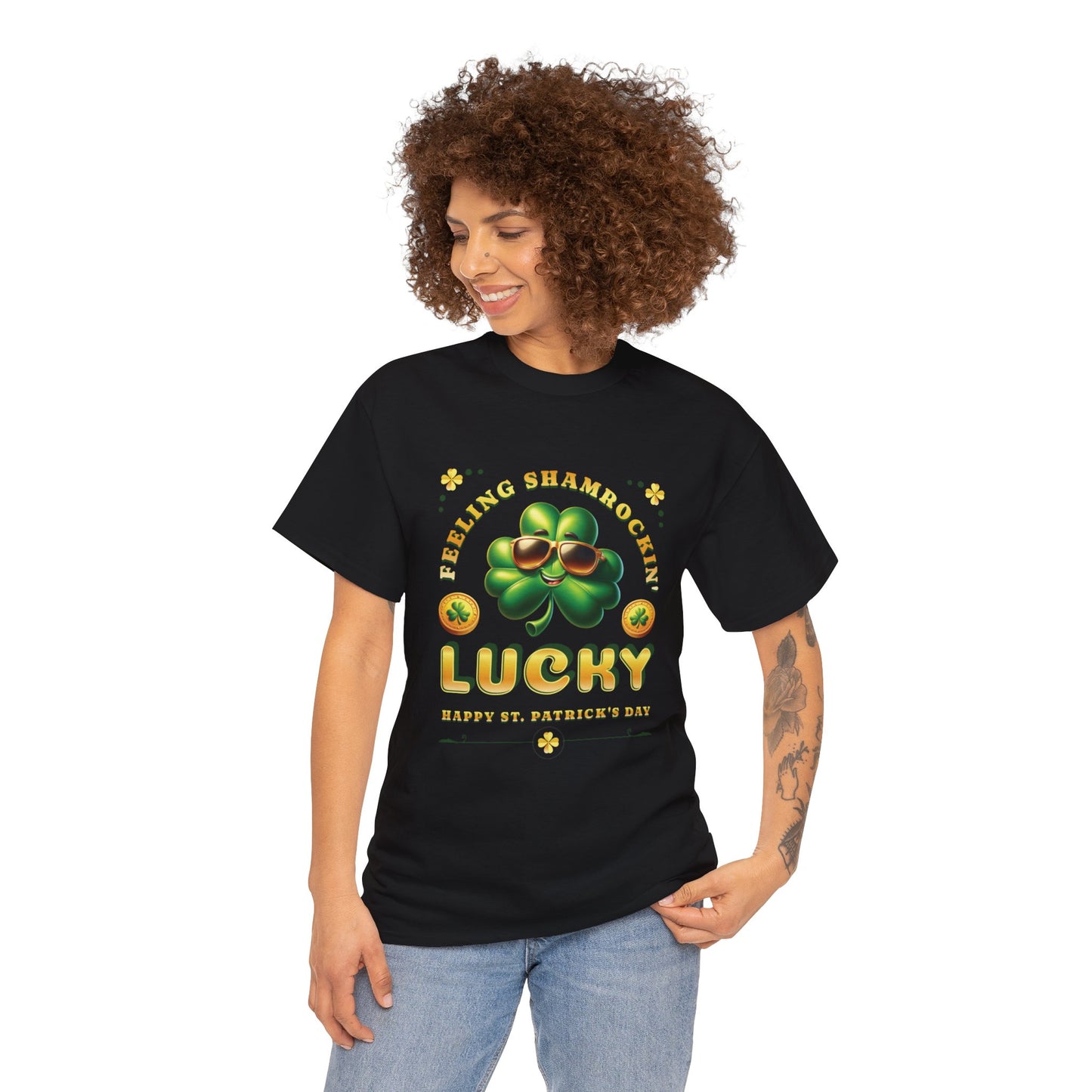 Feeling Shamrockin' Lucky and Blessed (Gildan · 5000) Unisex Heavy Cotton Tee