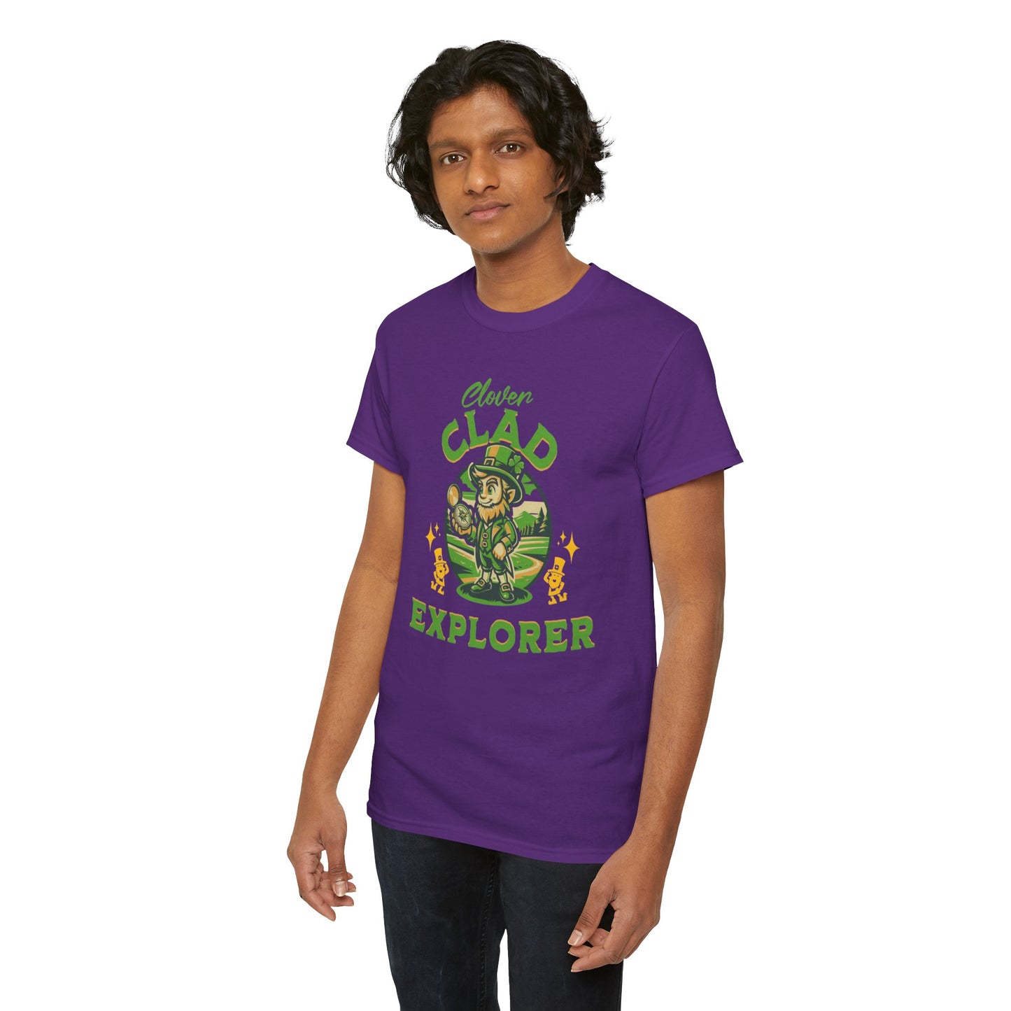 Clover Clad Explorer (Gildan · 5000) Unisex Heavy Cotton Tee