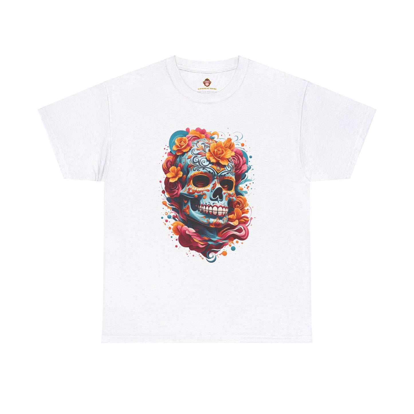 Skeleton with flowers (Gildan · 5000) Unisex Heavy Cotton Tee