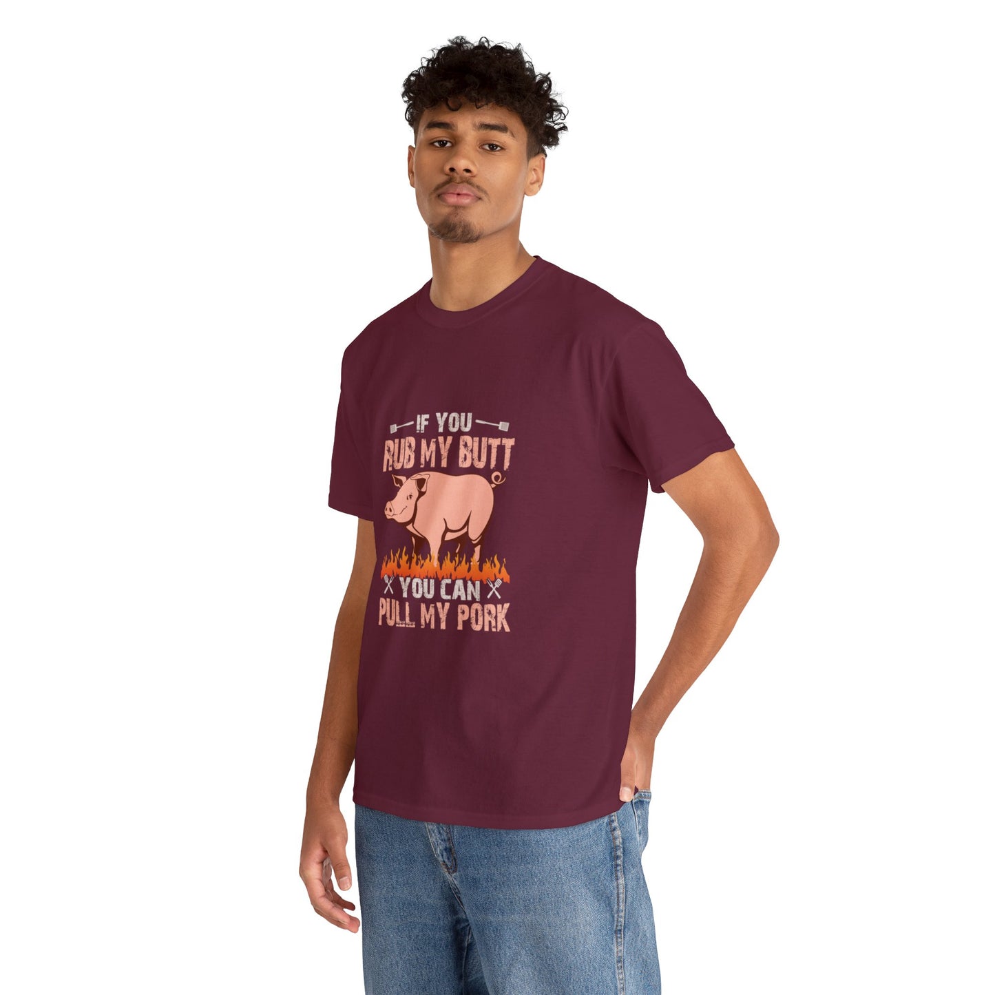 If you rub my butt 1 (Gildan · 5000) Unisex Heavy Cotton Tee