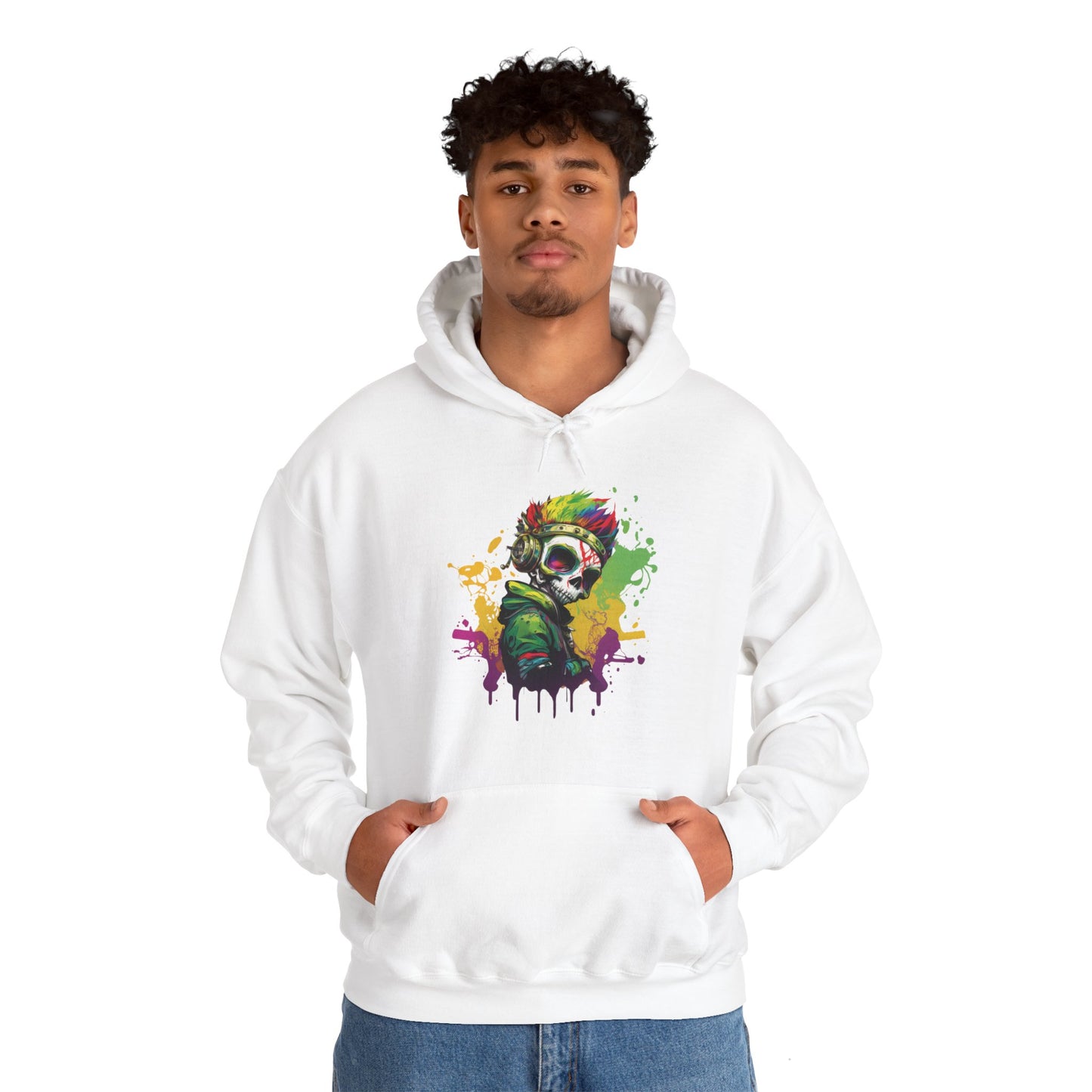 A Colorful Animated Skelly for Adults 1 Unisex Heavy Blend™ Hooded Sweatshirt