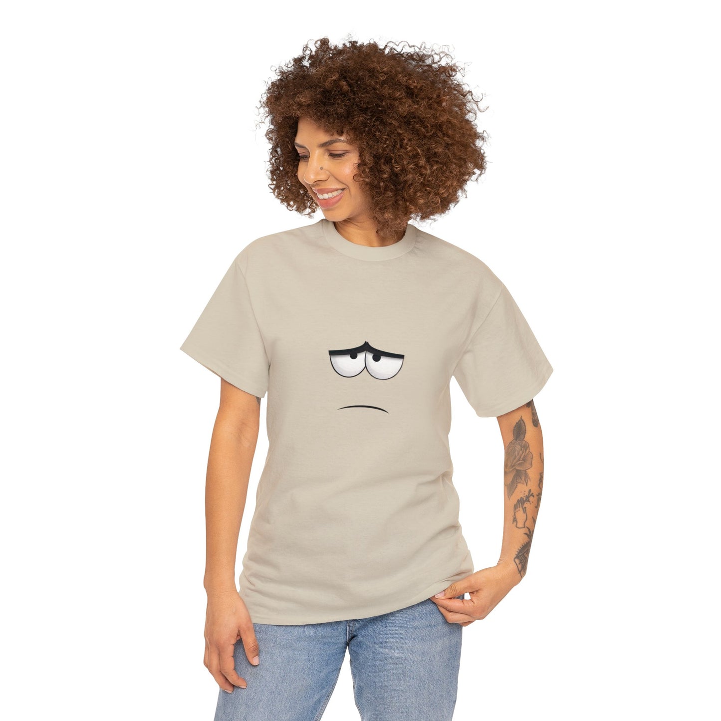 Unhappy Face 1 Unisex Heavy Cotton Tee