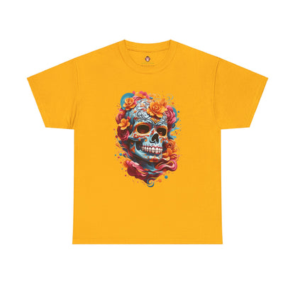 Skeleton with flowers (Gildan · 5000) Unisex Heavy Cotton Tee