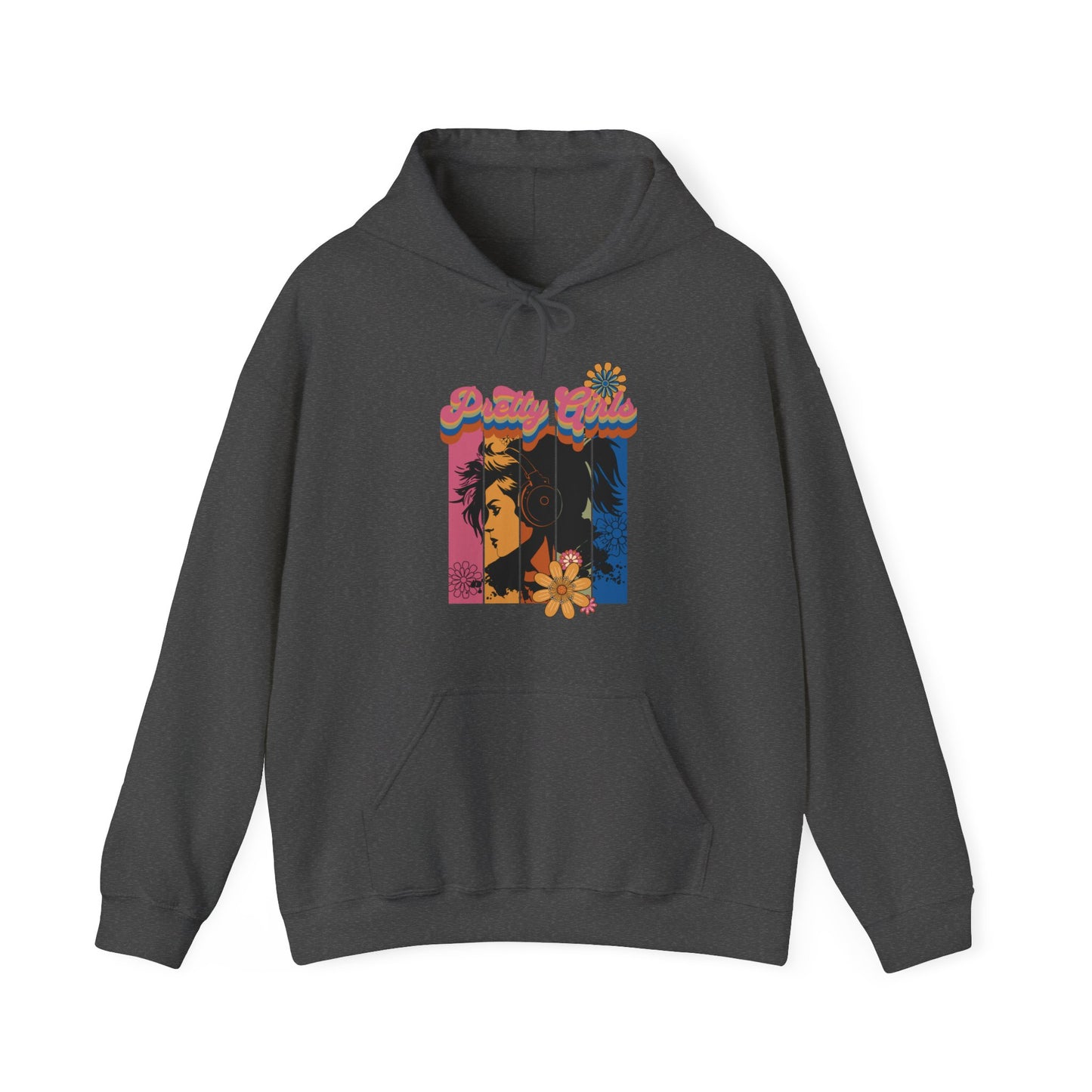 Colorful Floral Pretty Girls for Adults Unisex Heavy Blend™ Hooded Sweatshirt