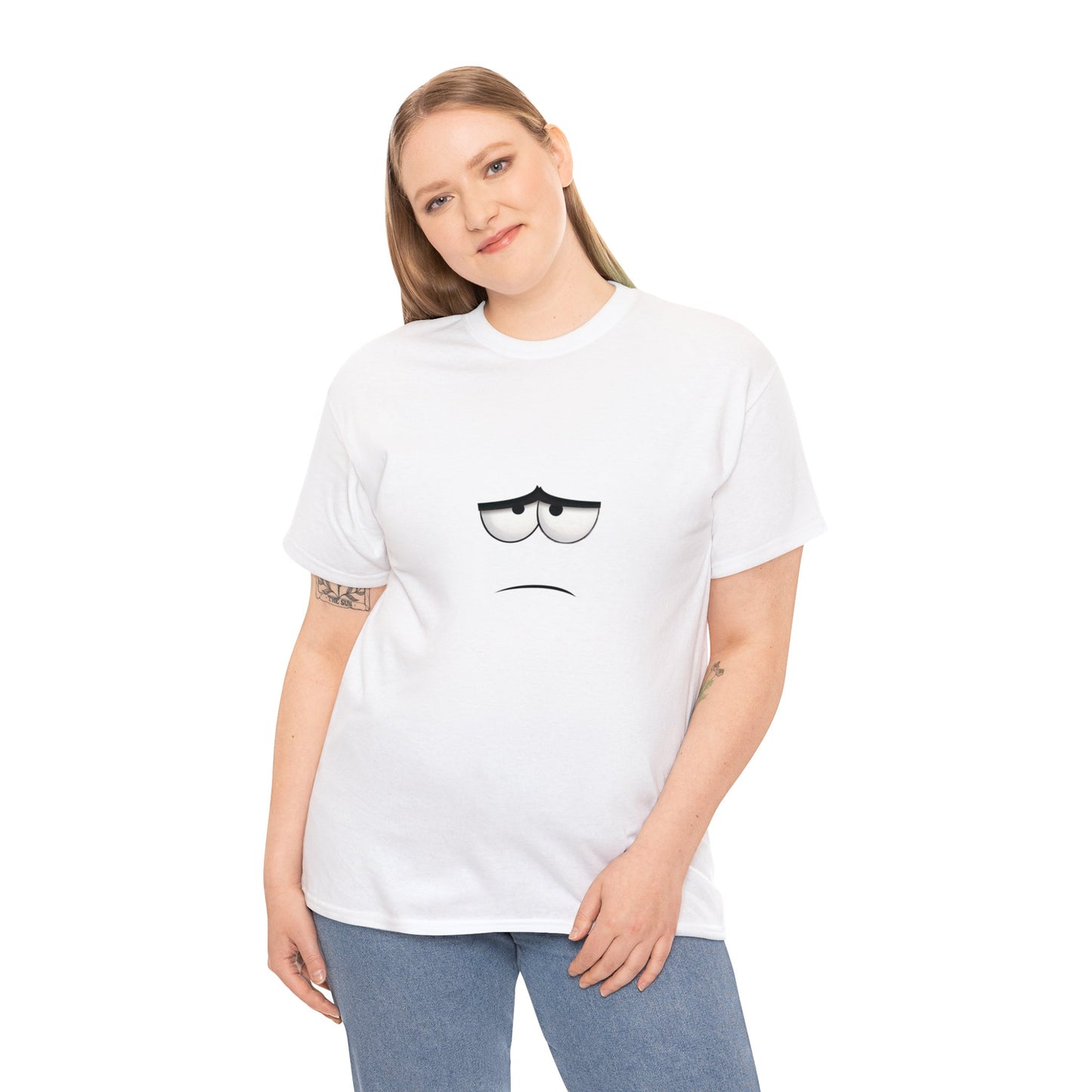 Unhappy Face 1 Unisex Heavy Cotton Tee