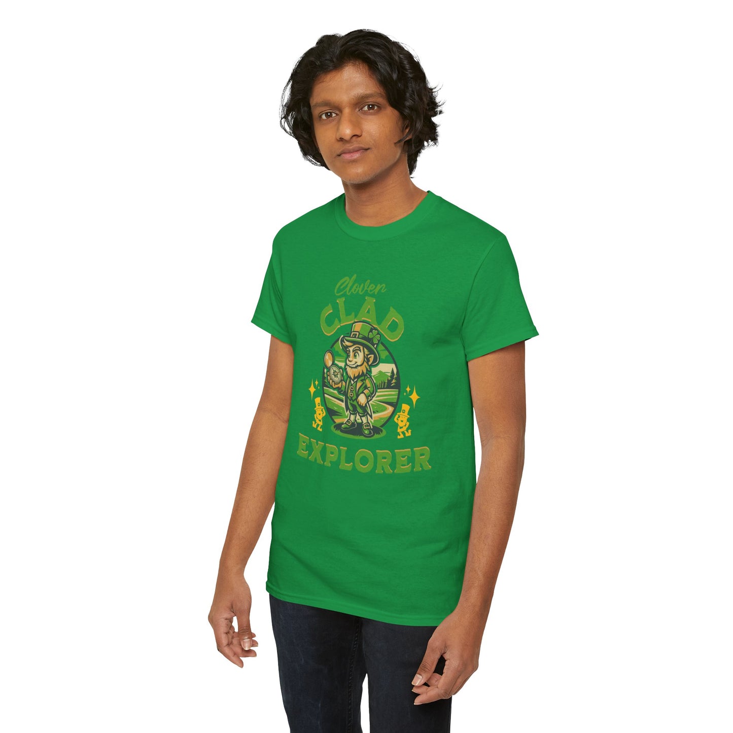 Clover Clad Explorer (Gildan · 5000) Unisex Heavy Cotton Tee