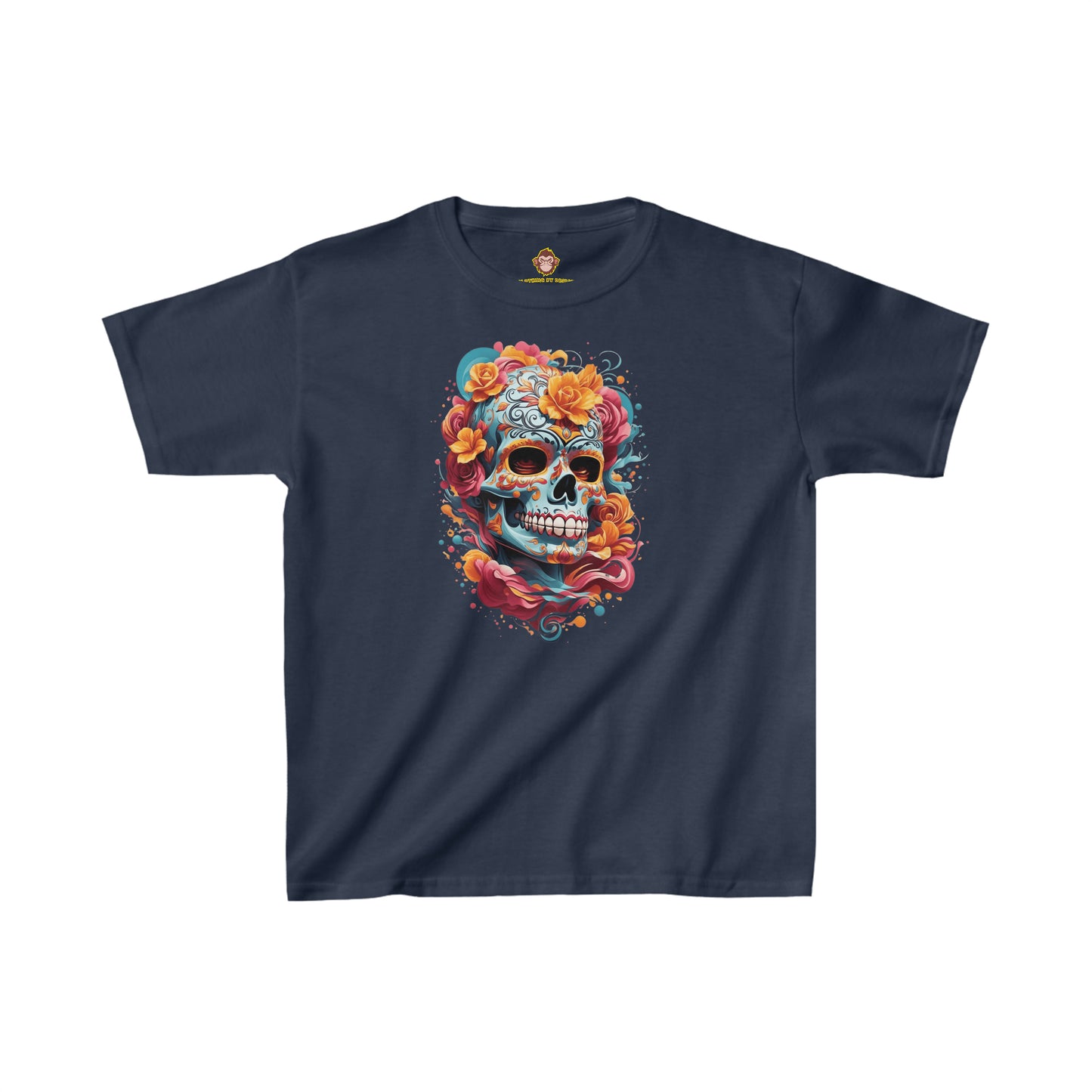 Skeleton with flowers for Kids (Gildan · 5000B) Heavy Cotton™ Tee