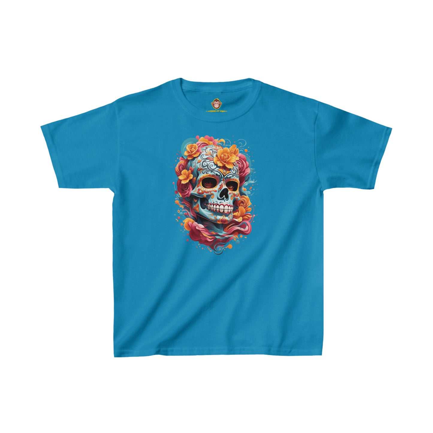 Skeleton with flowers for Kids (Gildan · 5000B) Heavy Cotton™ Tee