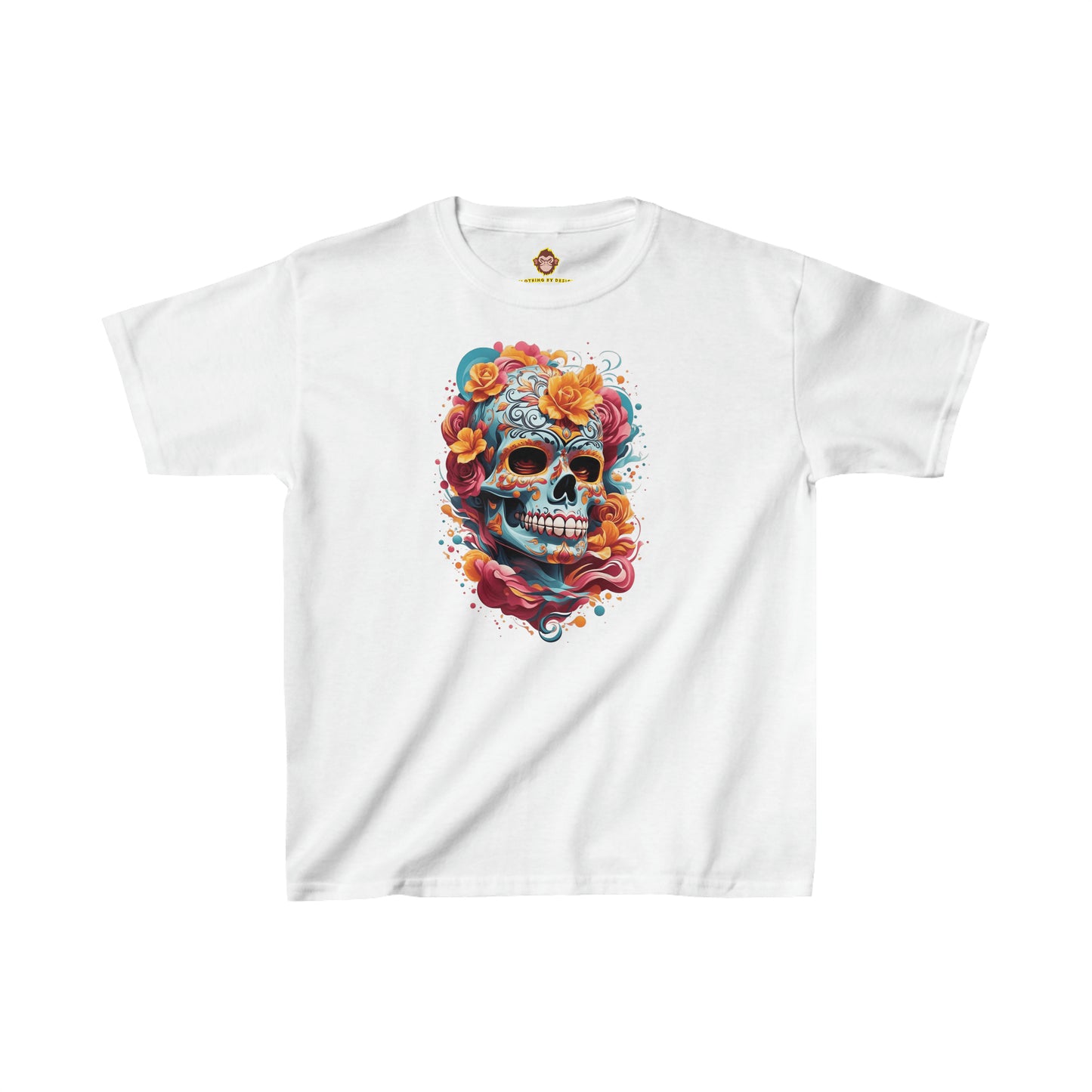 Skeleton with flowers for Kids (Gildan · 5000B) Heavy Cotton™ Tee