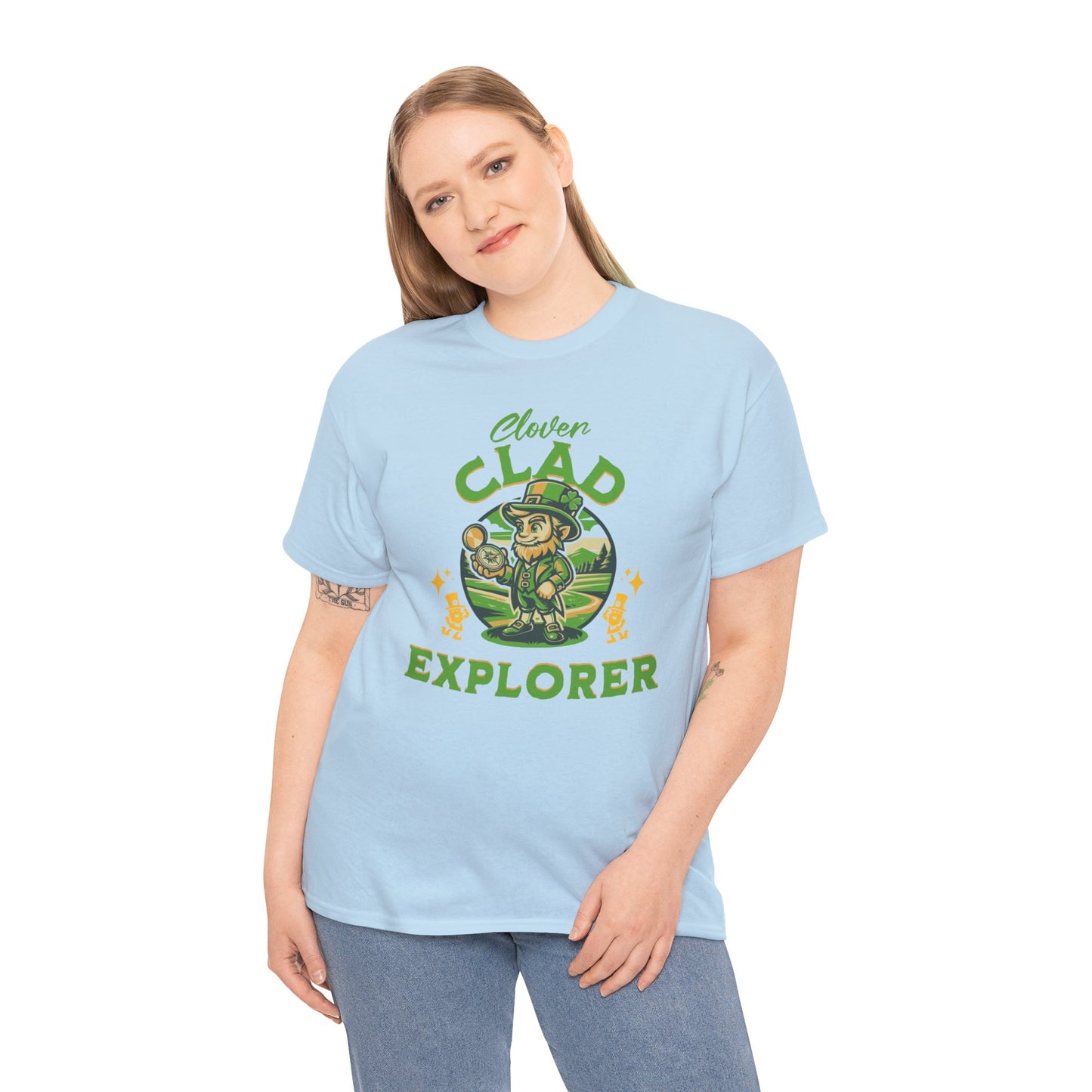 Clover Clad Explorer (Gildan · 5000) Unisex Heavy Cotton Tee