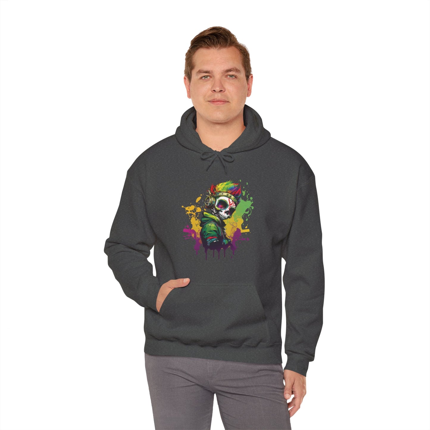 A Colorful Animated Skelly for Adults 1 Unisex Heavy Blend™ Hooded Sweatshirt