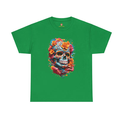 Skeleton with flowers (Gildan · 5000) Unisex Heavy Cotton Tee