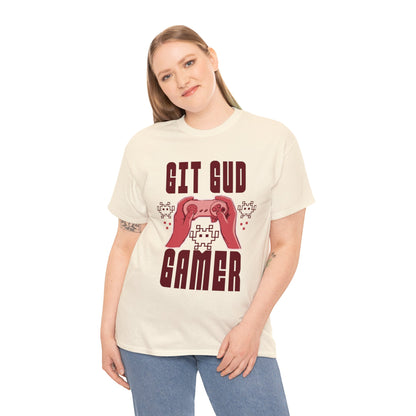 Retro GIT GUD Gamer for Adults (Gildan · 5000) Unisex Heavy Cotton Tee