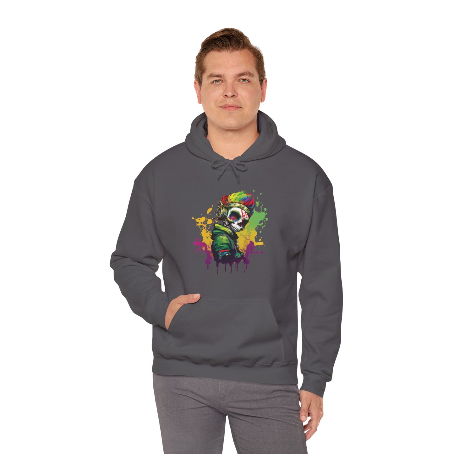 A Colorful Animated Skelly for Adults 1 Unisex Heavy Blend™ Hooded Sweatshirt