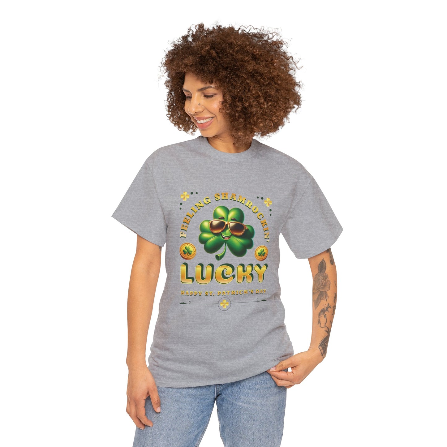 Feeling Shamrockin' Lucky and Blessed (Gildan · 5000) Unisex Heavy Cotton Tee