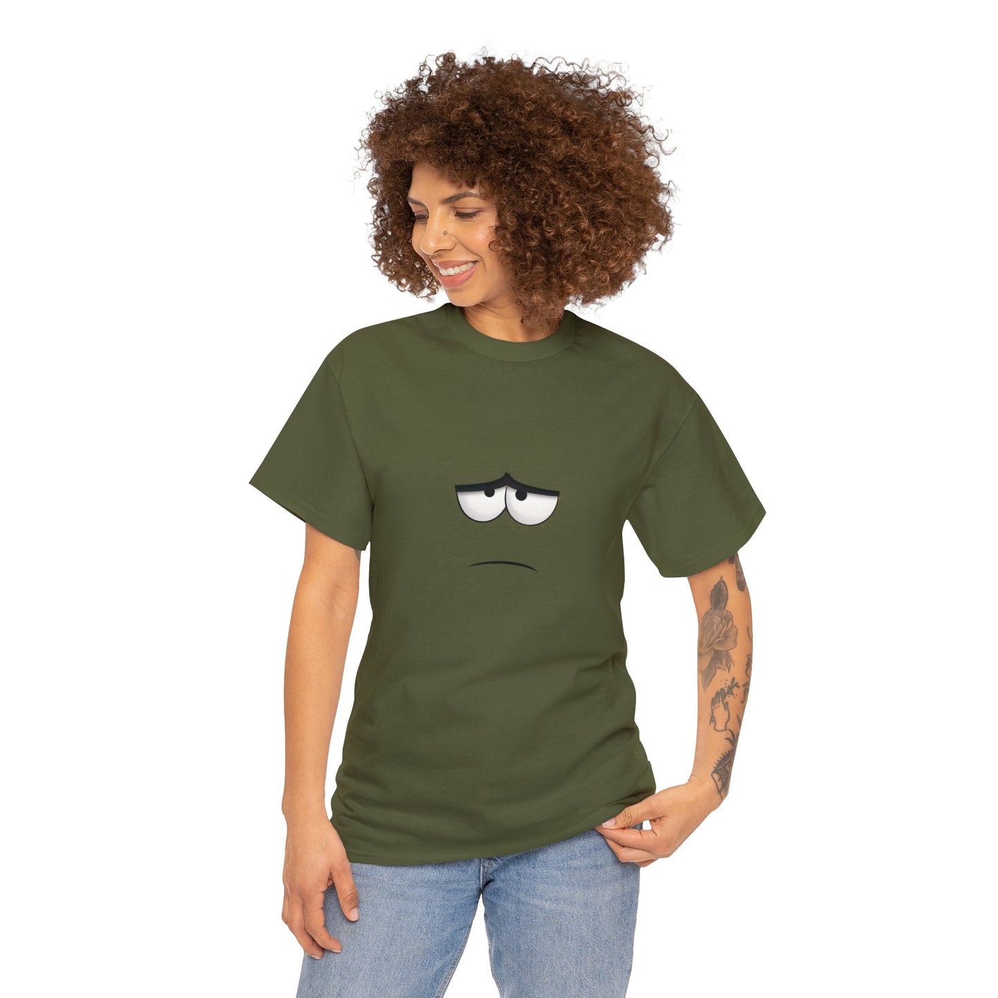 Unhappy Face 1 Unisex Heavy Cotton Tee