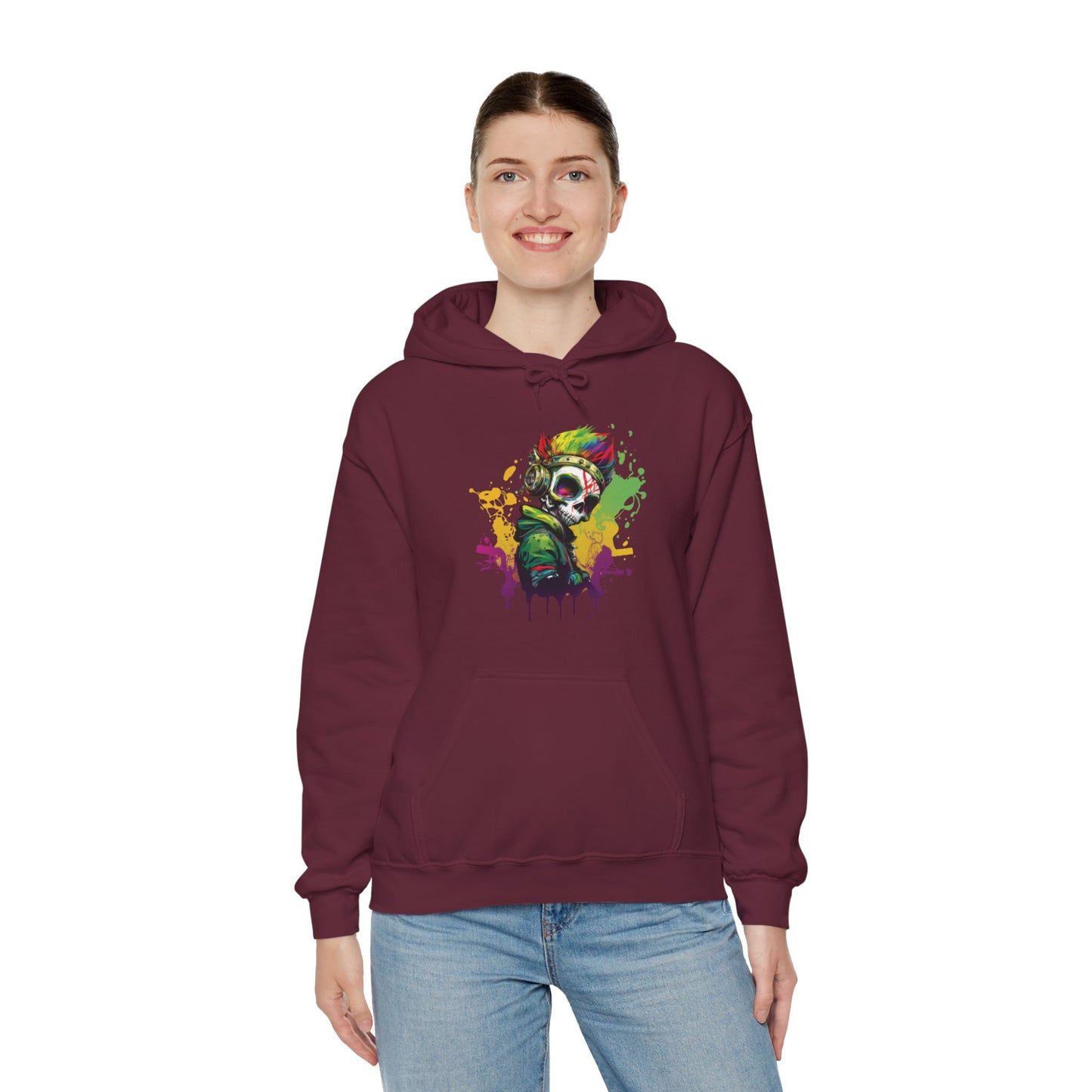 A Colorful Animated Skelly for Adults 1 Unisex Heavy Blend™ Hooded Sweatshirt