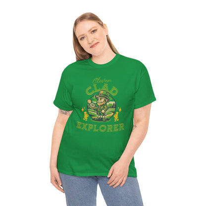 Clover Clad Explorer (Gildan · 5000) Unisex Heavy Cotton Tee