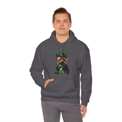 St. Patrick's Day Yorkie 1 for Adults Unisex Heavy Blend™ Hooded Sweatshirt