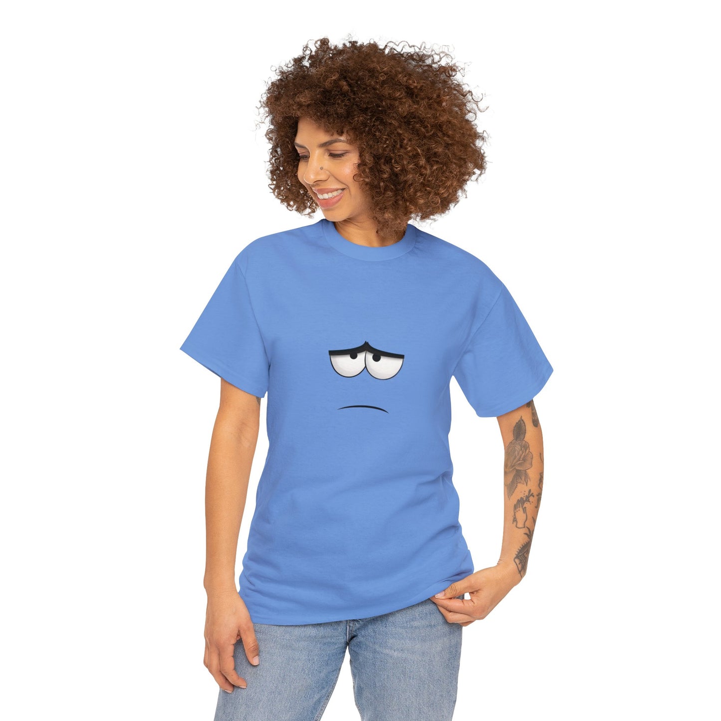 Unhappy Face 1 Unisex Heavy Cotton Tee