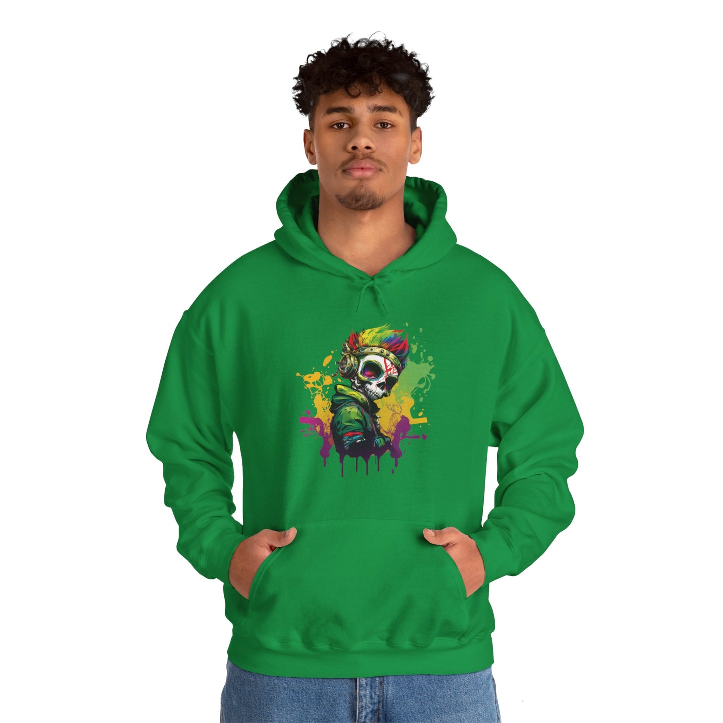 A Colorful Animated Skelly for Adults 1 Unisex Heavy Blend™ Hooded Sweatshirt