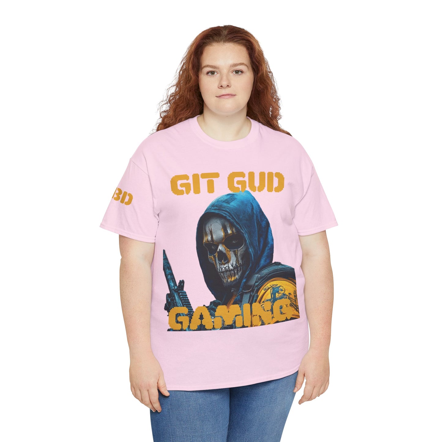 Gamer Tee - Skulled Faced Soldier Git Gud Design