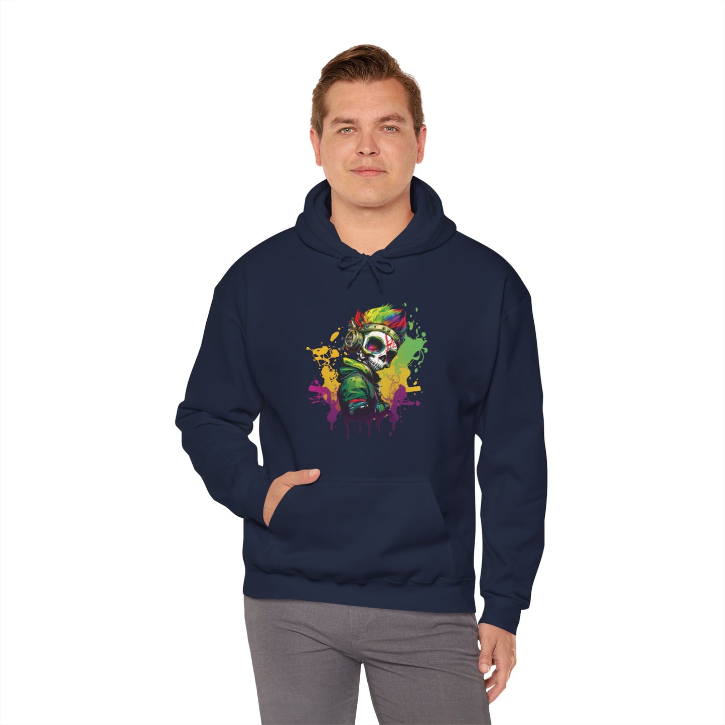 A Colorful Animated Skelly for Adults 1 Unisex Heavy Blend™ Hooded Sweatshirt